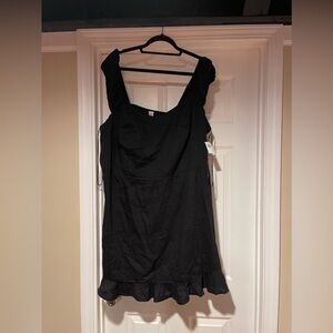 NWT Old Navy Black Sleeveless Sweetheart-Neck Linen Blend Dress-Size 3X